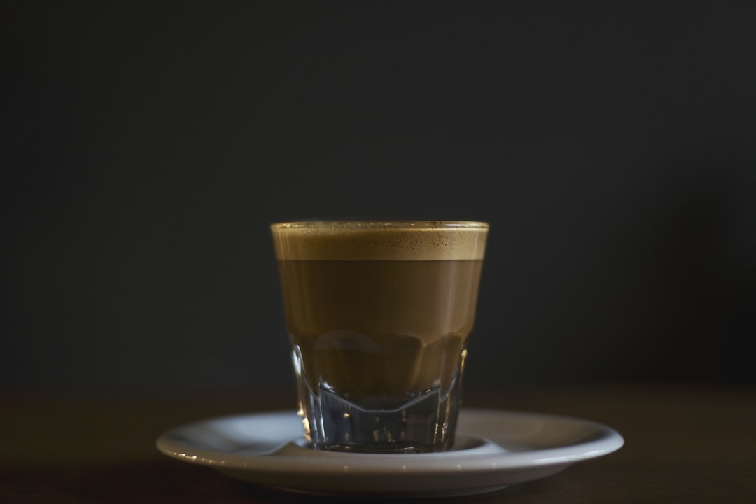 Espresso on a white saucer